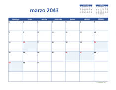calendario marzo 2043 02