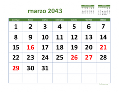 calendario marzo 2043 03