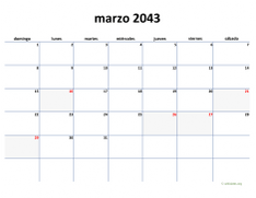 calendario marzo 2043 04