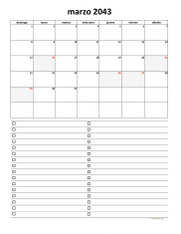 calendario marzo 2043 07