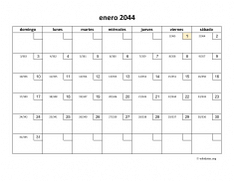 calendario enero 2044 01