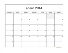 calendario enero 2044 05