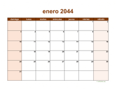 calendario enero 2044 06