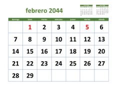 calendario febrero 2044 03