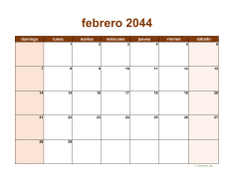 calendario febrero 2044 06