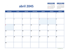 calendario abril 2045 02