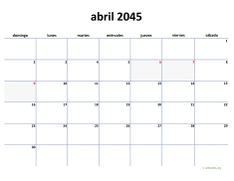 calendario abril 2045 04