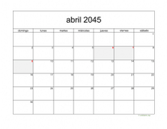 calendario abril 2045 05