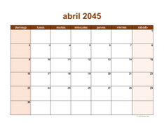 calendario abril 2045 06
