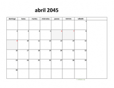 calendario abril 2045 08