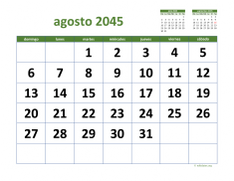 calendario agosto 2045 03