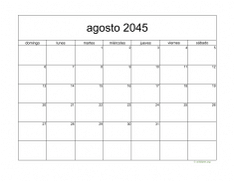 calendario agosto 2045 05