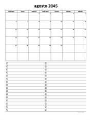 calendario agosto 2045 07