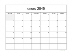 calendario enero 2045 05