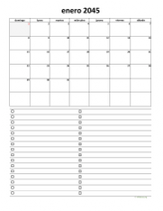 calendario enero 2045 07