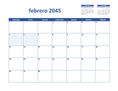 calendario febrero 2045 02