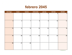 calendario febrero 2045 06