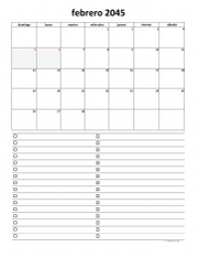 calendario febrero 2045 07