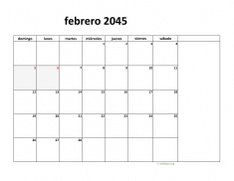 calendario febrero 2045 08