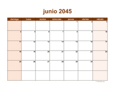 calendario junio 2045 06