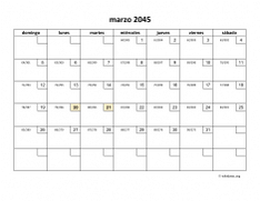 calendario marzo 2045 01