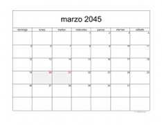 calendario marzo 2045 05