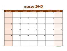 calendario marzo 2045 06