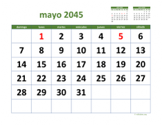 calendario mayo 2045 03