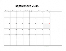 calendario septiembre 2045 08