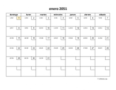 calendario mensual 2051 01