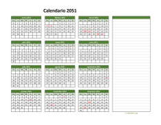 Calendario de México del 2051 01