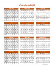 Calendario de México del 2051 06