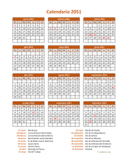 Calendario de México del 2051 07