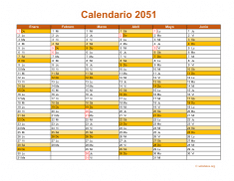 Calendario de México del 2051 09