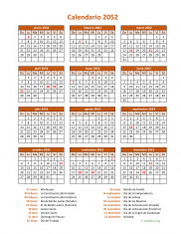 Calendario de México del 2052 07