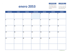 calendario mensual 2053 02