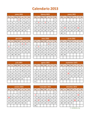 Calendario de México del 2053 06