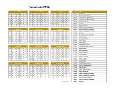 Calendario de México del 2054 03