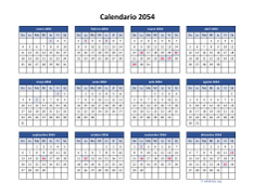 Calendario de México del 2054 04