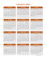 Calendario de México del 2054 06