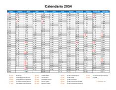 Calendario de México del 2054 08