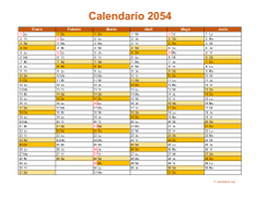 Calendario de México del 2054 09