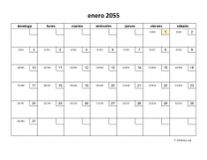 calendario mensual 2055 01