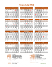 Calendario de México del 2055 07