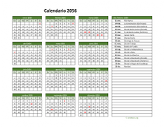 Calendario de México del 2056 02