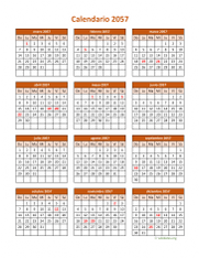 Calendario de México del 2057 06