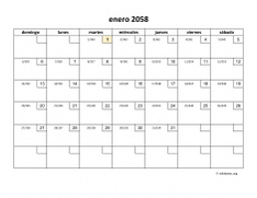 calendario mensual 2058 01