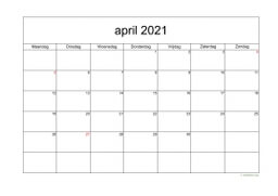 Kalender April 2021 Niederlande 05