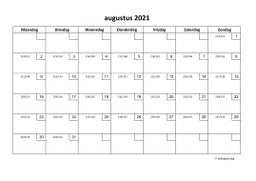 Kalender Augustus 2021 Niederlande 01