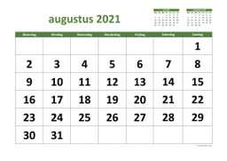 Kalender Augustus 2021 Niederlande 03